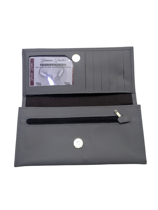 Verona Genuine Leather Slim Continental Wallet – Slate Grey