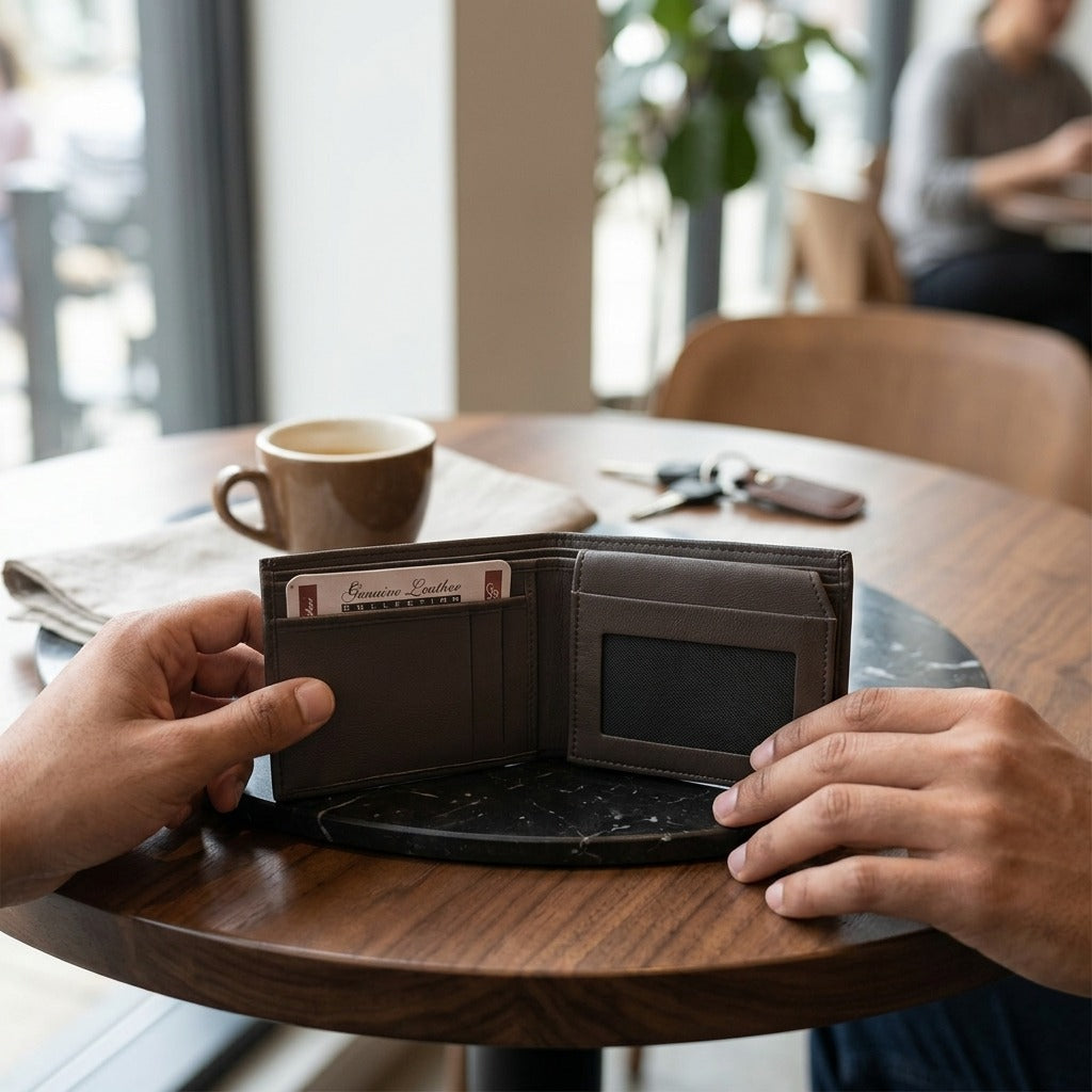 THE TFG Timeless Espresso TAN Leather Bifold