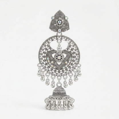 Antique Silver Oxidized Indian Jhumki Earrings