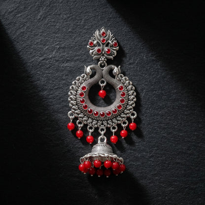 ✨ Royal Red Indian Jhumki Earrings ✨