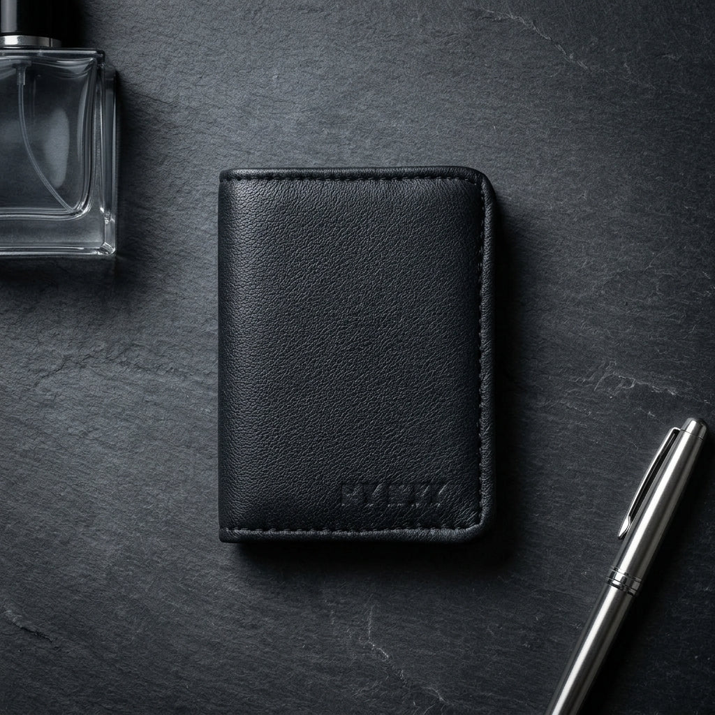 The TFG Black Pure Leather Card Holder | The Peak of Minimalism