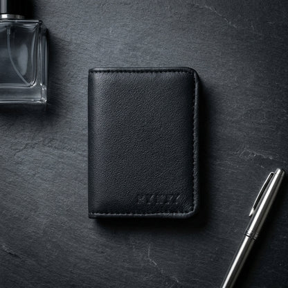 The TFG Black Pure Leather Card Holder | The Peak of Minimalism