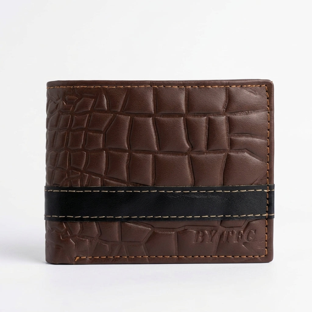 The TFG Croc-Embossed Brown Bifold | The Prestige Series