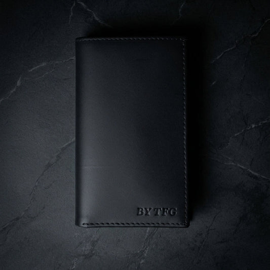 THE TFG Noir Executive Black Leather Long Wallet