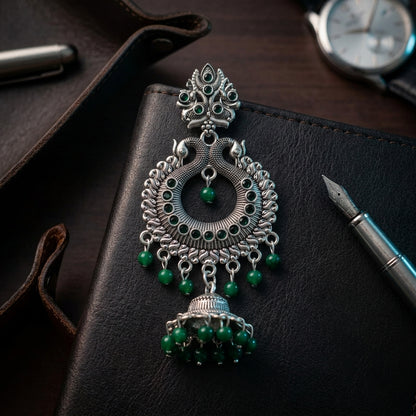 ✨ Green Indian Jhumki Earrings ✨