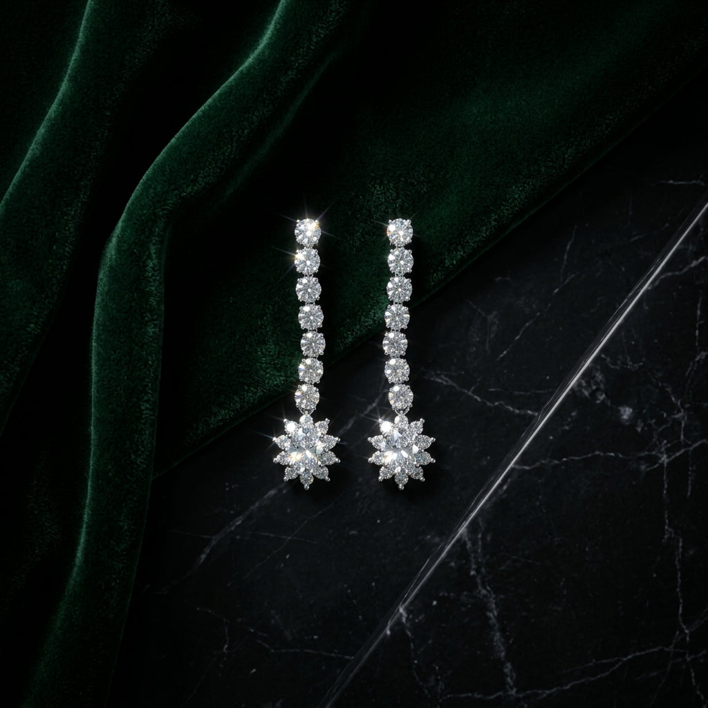 Silver stunning drop earrings