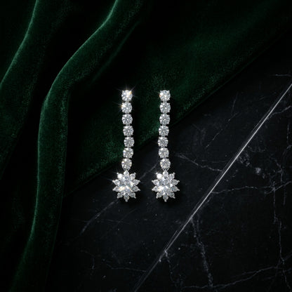 Silver stunning drop earrings