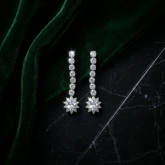 Silver stunning drop earrings