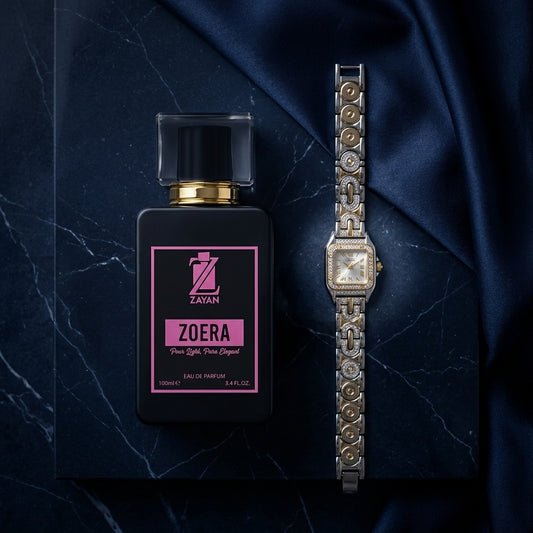 The Fashion Galleria – Women's Premium Perfume & Watch Gift Set (ZOERA + WATCH)
