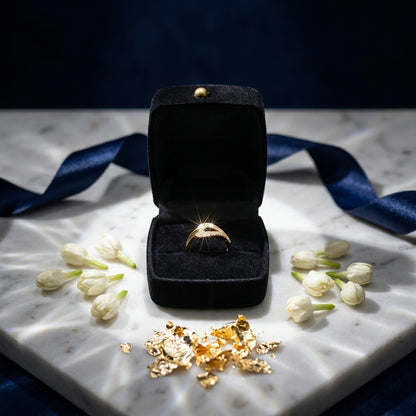 The Majestic Teardrop Crystal Ring
