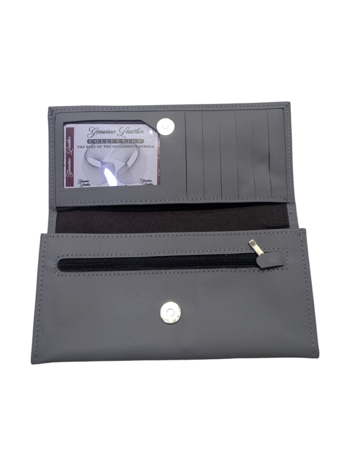 Verona Genuine Leather Slim Continental Wallet – Slate Grey