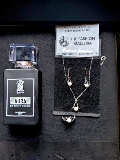 Aura Luxury Fragrance, Pearl & Silver-Tone Jewelry Gift Set