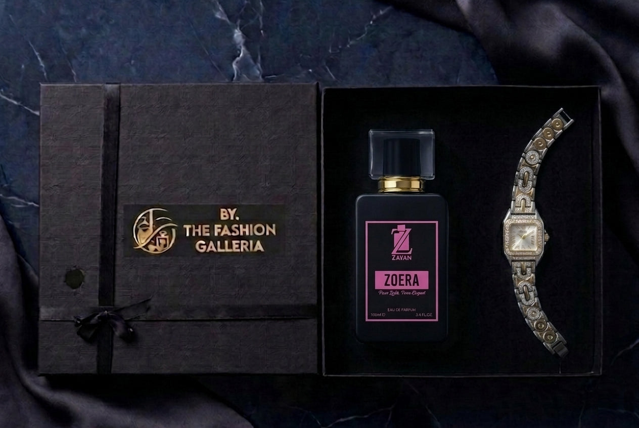 The Fashion Galleria – Women's Premium Perfume & Watch Gift Set (ZOERA + WATCH)