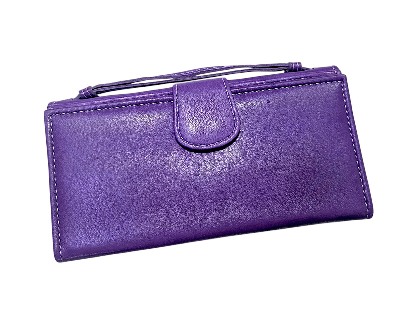 Leather Wristlet Wallet – Vibrant Amethyst For Her