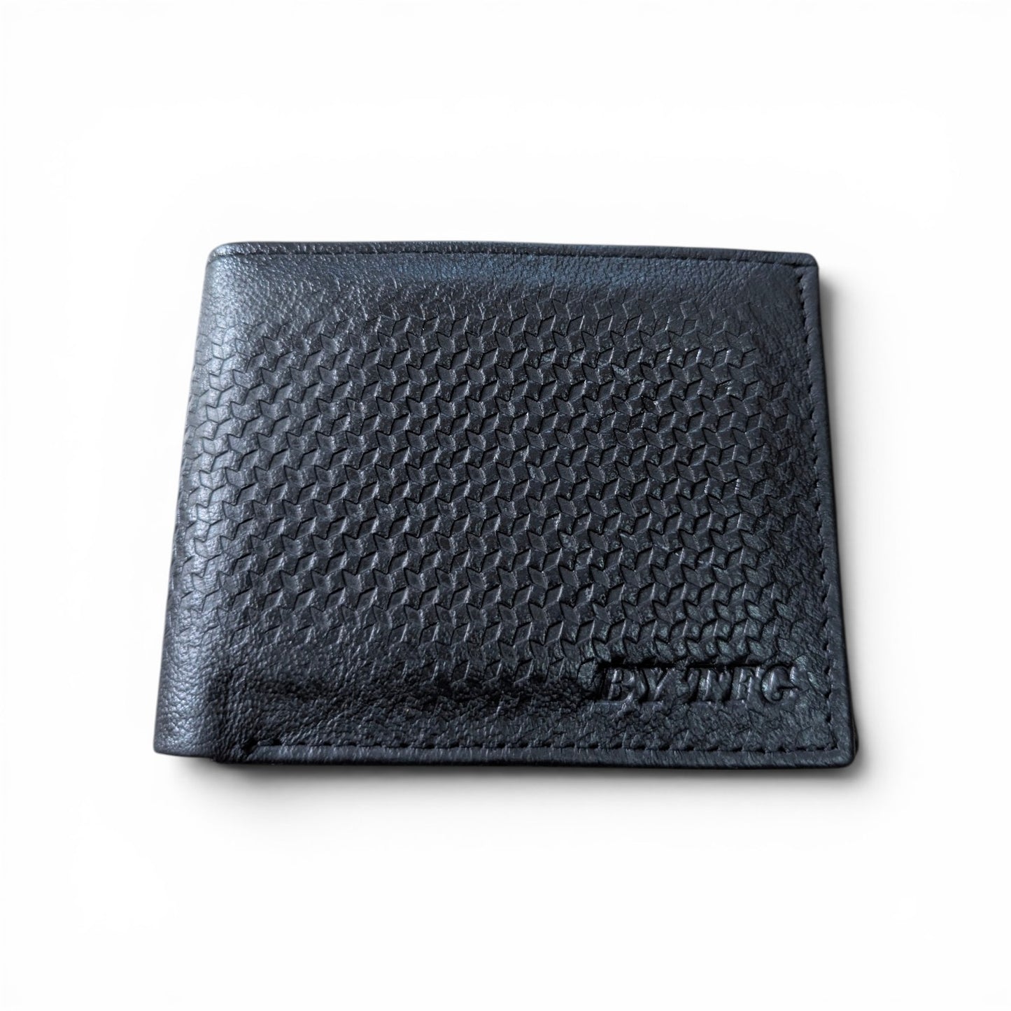 Premium Textured Genuine Leather Wallet – Black