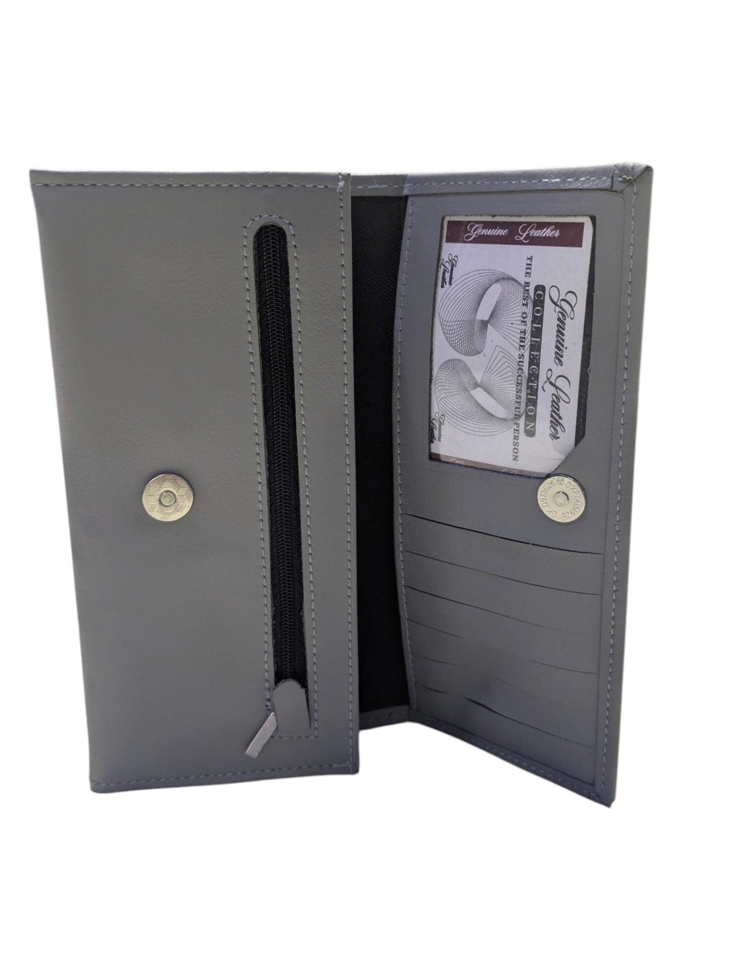 Verona Genuine Leather Slim Continental Wallet – Slate Grey
