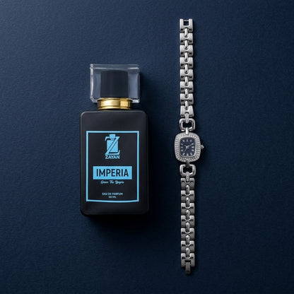 The Fashion Galleria – Women's Premium Perfume & Watch Gift Set ( IMPERIA + WATCH )