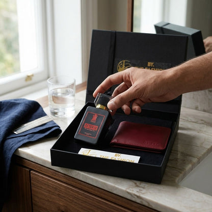 The Fashion Galleria – Ultimate Men’s Luxury Gift Set(ZAYAN AFTER IX + MAHROON LEATHER SMART & SLIM WALLET)