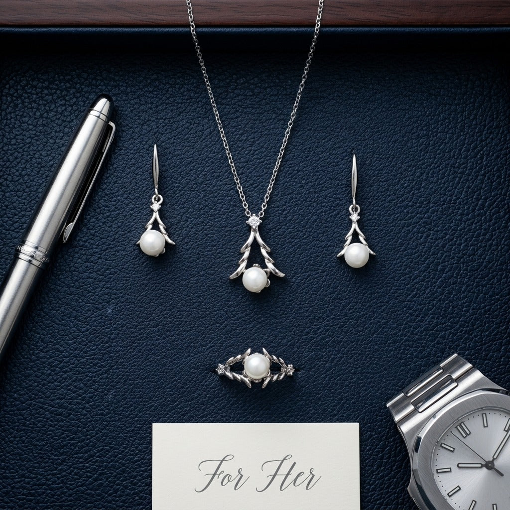 Aura Luxury Fragrance, Pearl & Silver-Tone Jewelry Gift Set