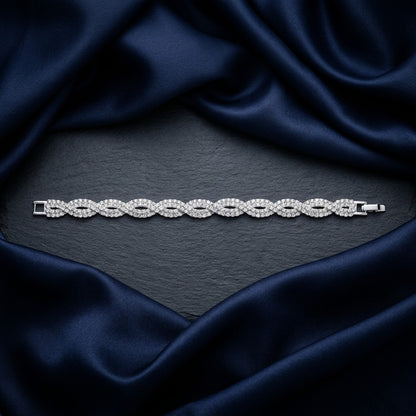Eternal Sparkle Woven Bracelet Silver