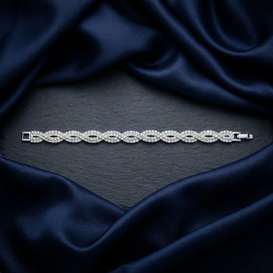 Eternal Sparkle Woven Bracelet Silver