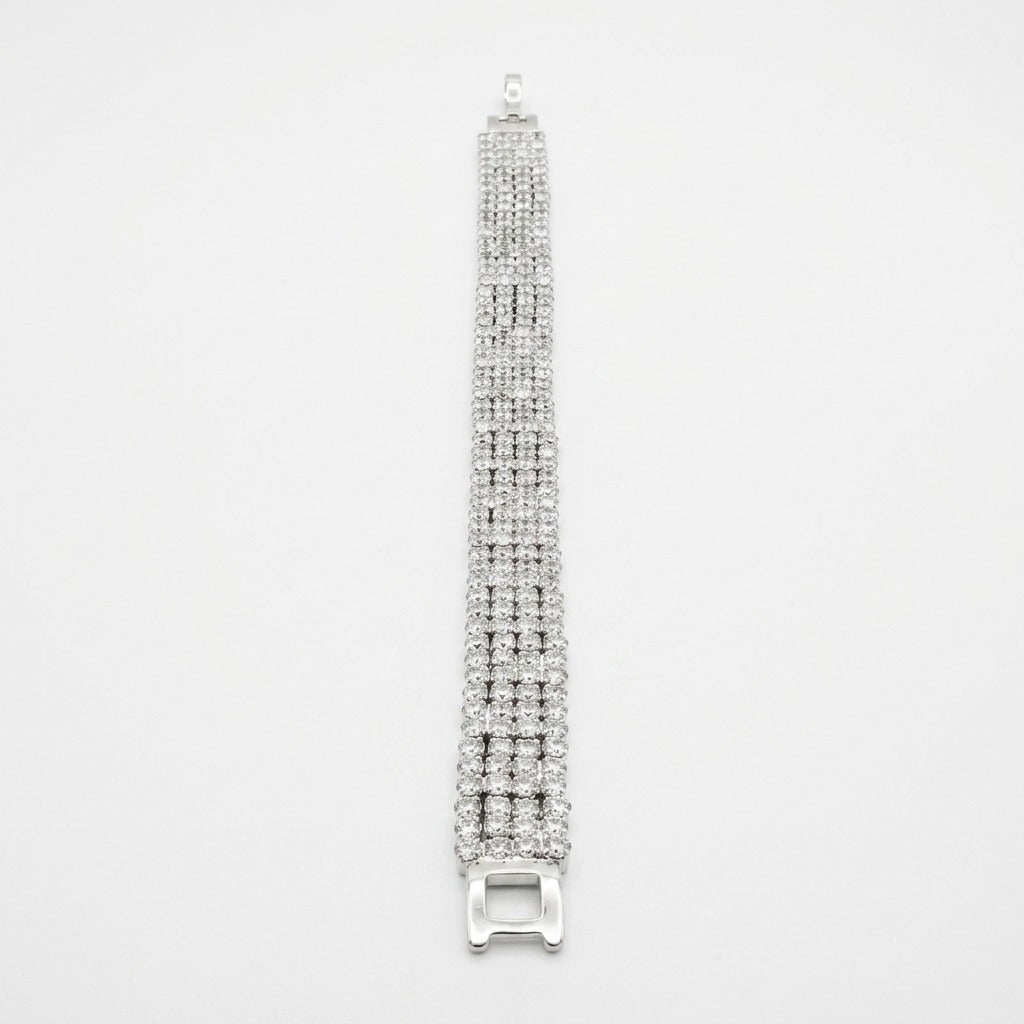Luxury Crystal Wave Bracelet Silver