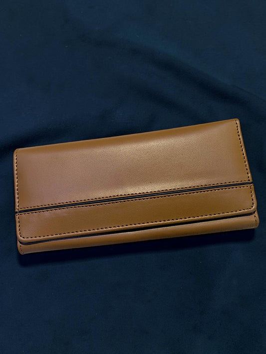 Heritage Leather Continental Long Wallet — Tan For Her