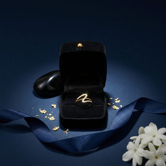 Adjustable elegant statement ring golden
