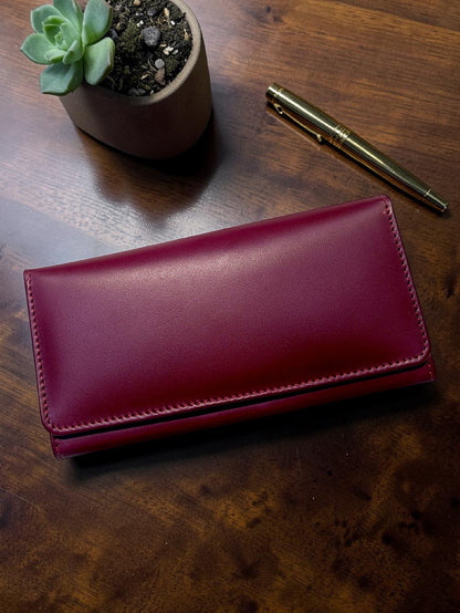 Classic Continental Leather Wallet – Burgundy Wine For Her