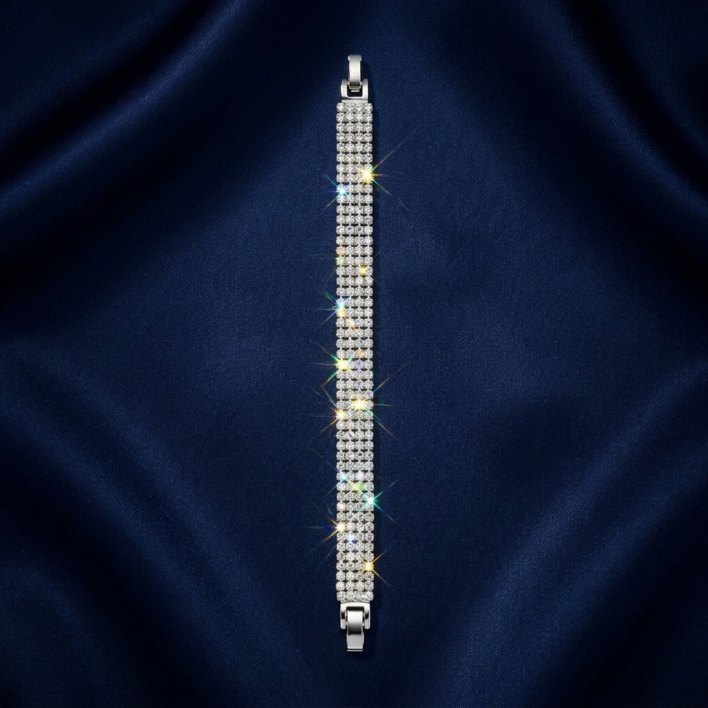 Luxury Crystal Wave Bracelet Silver