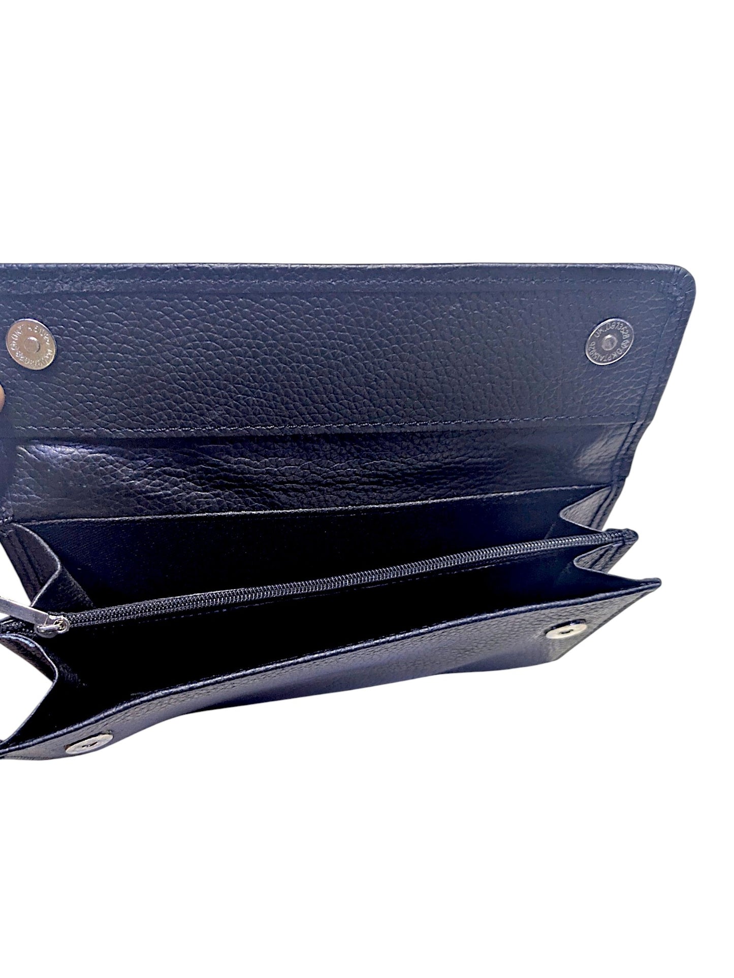 Multi-Compartment Pebbled Leather Wristlet Wallet – Midnight Navy For Her
