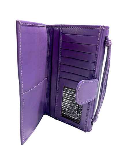 Leather Wristlet Wallet – Vibrant Amethyst For Her